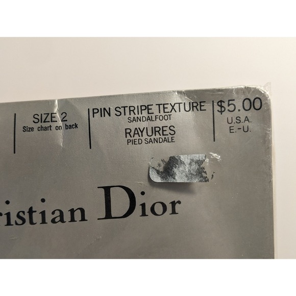 Christian Dior Tailorette 4369 Plum Violet Pin Stripe Texture Tights Size 2 NEW - Picture 5 of 12